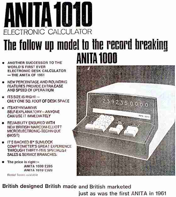 Anita 1010 advertisement